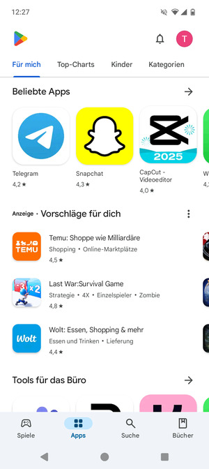 Wählen Sie Suche