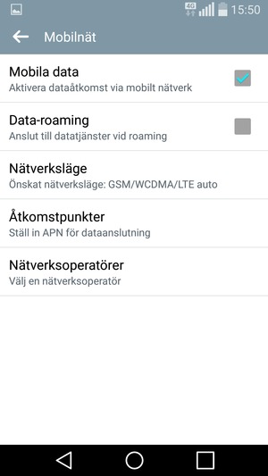 Välj Nätverksläge