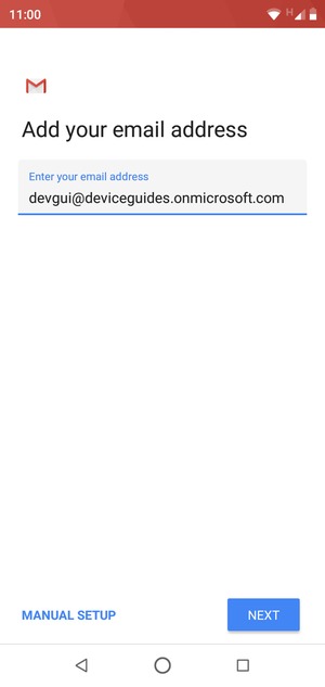 Enter your Email address and  select MANUAL SETUP