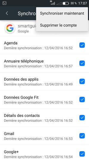 Sélectionnez Synchroniser maintenant
