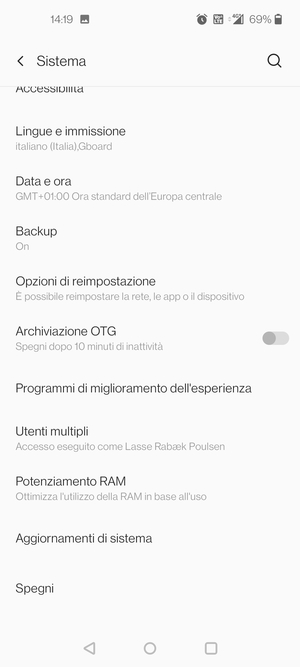 Seleziona Aggiornamenti di sistema