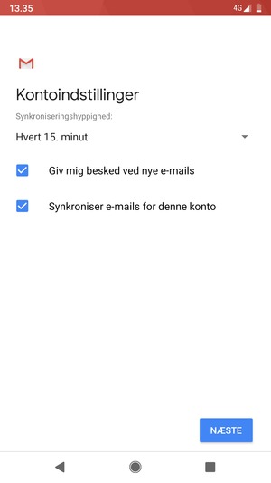 Vælg NÆSTE