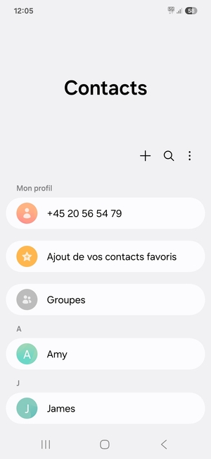 Sélectionnez le bouton du Menu