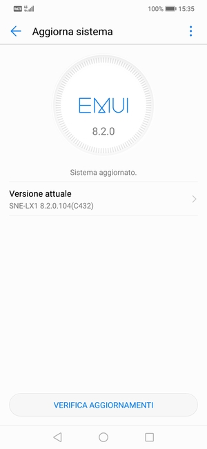 Se il tuo telefono è aggiornato, vedrai la seguente schermata