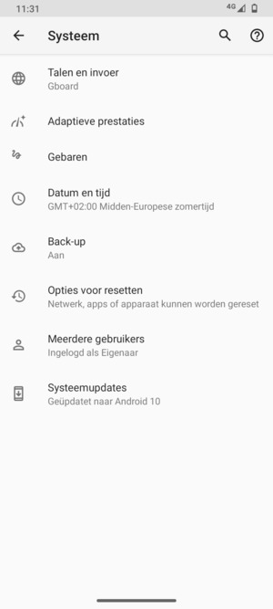 Selecteer Systeemupdates