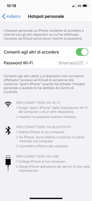 Seleziona Password Wi-Fi