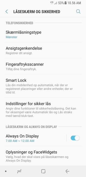 Din telefon er nu sikret med en skærmlås