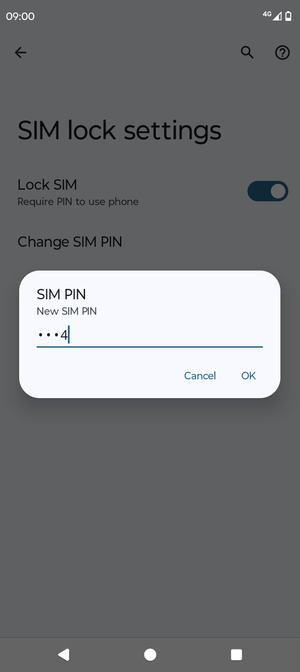 Enter your New SIM PIN and select OK