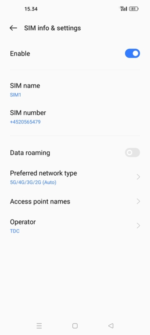 Select Access point names
