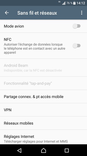 Sélectionnez Réseaux mobiles