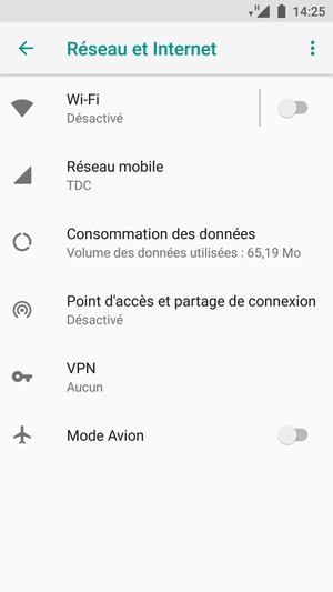 Sélectionnez Réseau mobile