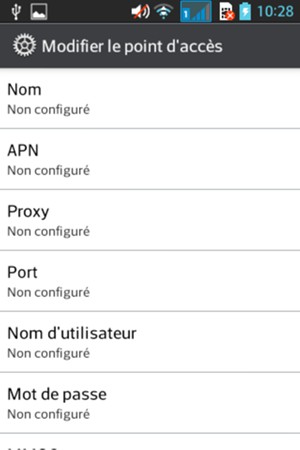 Saisissez les informations MMS