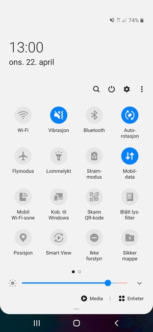 Velg Vibrasjon for å bytte til lydløs