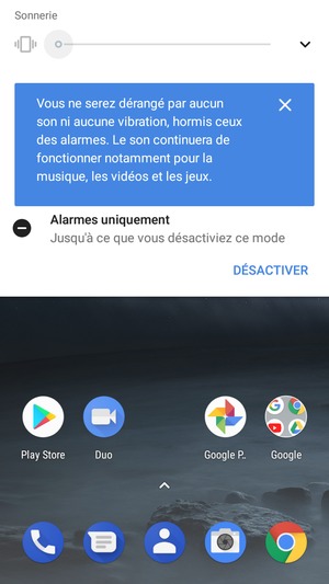 Appuyez une fois de plus pour passer en mode silencieux