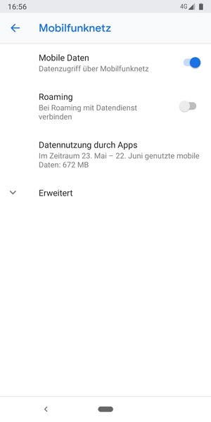 Wählen Sie Erweitert