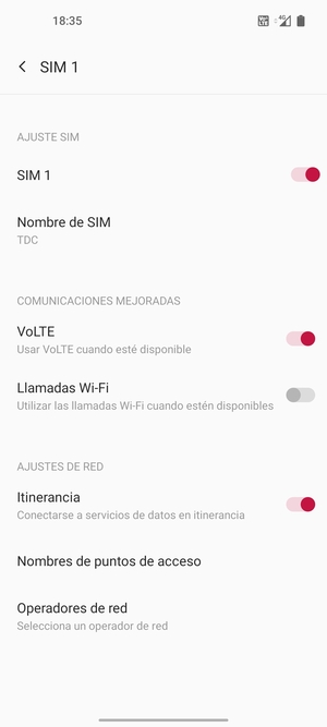 Activar o desactivar Itinerancia