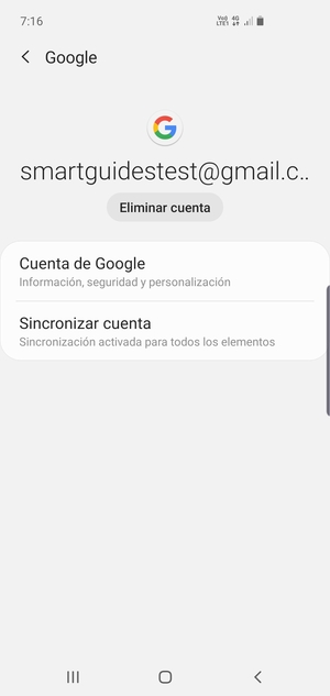Seleccione Sincronizar cuenta