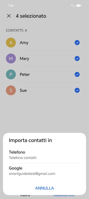 Seleziona il tuo account Google
