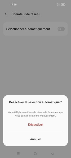 Sélectionnez Désactiver