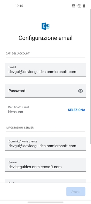 Inserisci la tua password