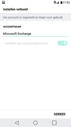 Geef uw account een naam en selecteer GEREED
