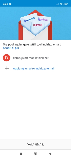 Seleziona VAI A GMAIL