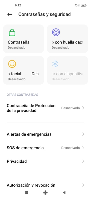 Seleccione Privacidad
