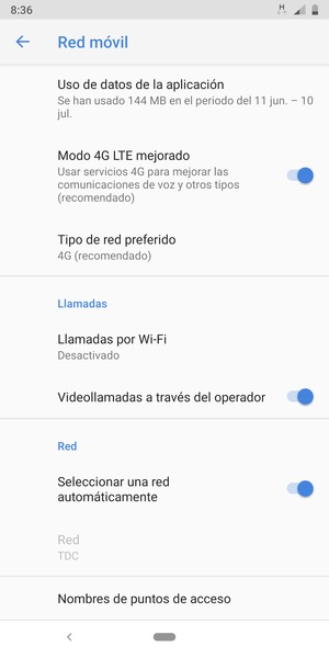 Desplácese y seleccione Nombres de puntos de acceso