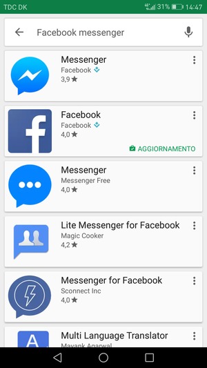 Seleziona l'applicazione