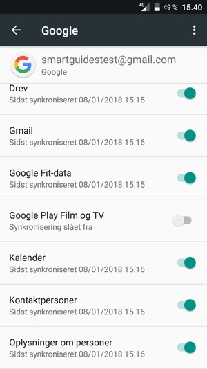 Kontroller at Kontaktpersoner er valgt