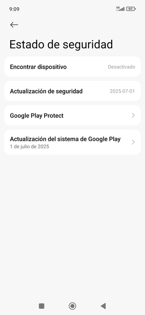 Seleccione Actualización del sistema de Google Play