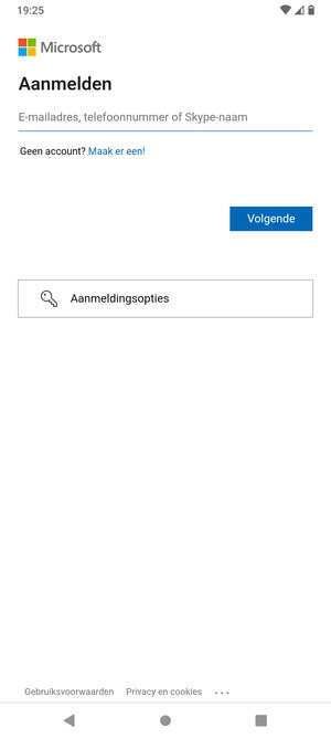 Voer uw e-mailadres in en selecteer Volgende