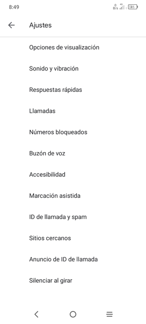 Seleccione Buzón de voz