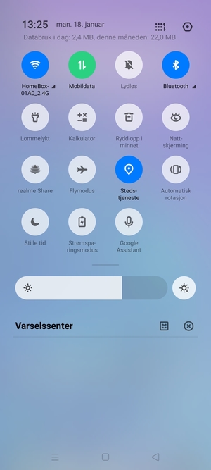 Slå av Wi-Fi og Bluetooth
