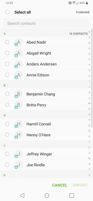 Check the Select all checkbox