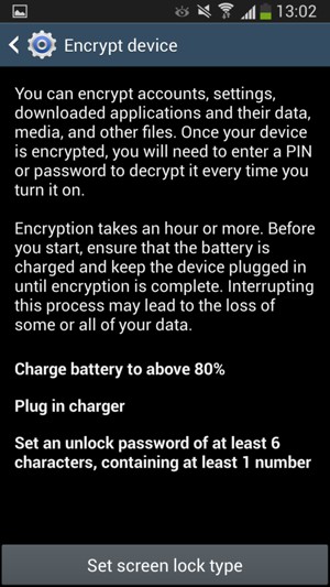 Select Set screen lock type