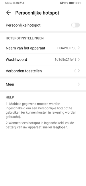Selecteer Wachtwoord