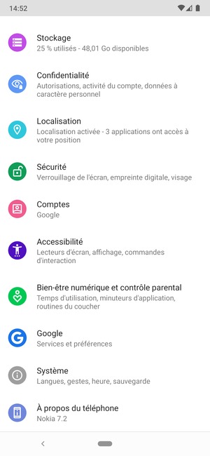 Faites défiler et sélectionnez Sécurité