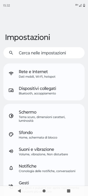 Seleziona Rete e Internet