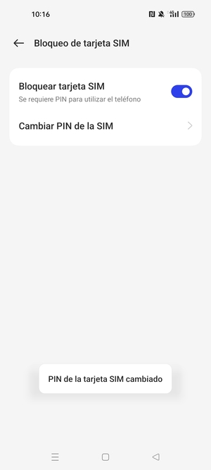 Su PIN de la tarjeta SIM ha sido cambiado