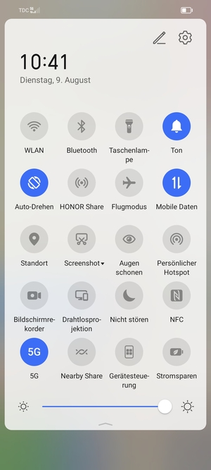 Stellen Sie die Helligkeit auf das erforderliche Niveau