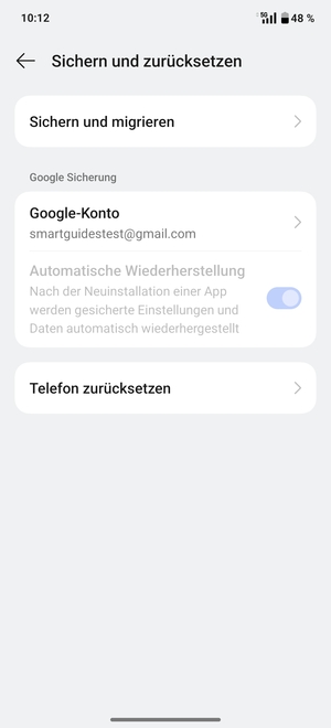 Wählen Sie Google-Konto