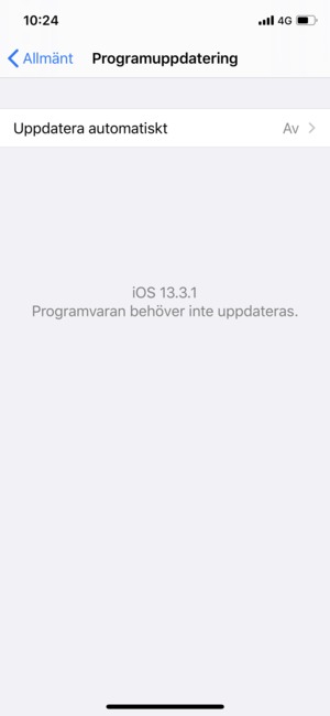 Om din iPhone är uppdaterad, kommer du att se följande skärm.