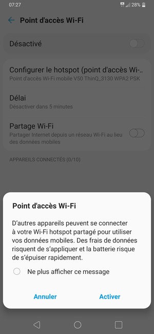 Sélectionnez Activer