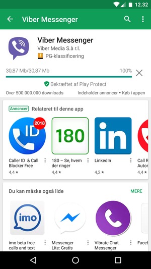 Afvent at installeringen er afsluttet