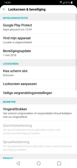 Selecteer Kies scherm slot