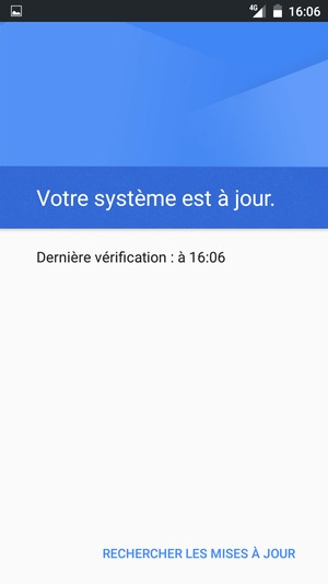 Si votre téléphone est à jour, vous verrez l'écran suivant