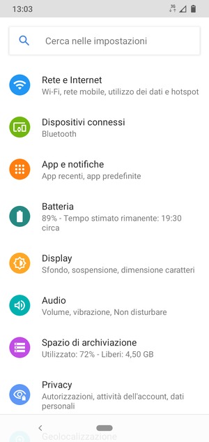 Seleziona Rete e Internet