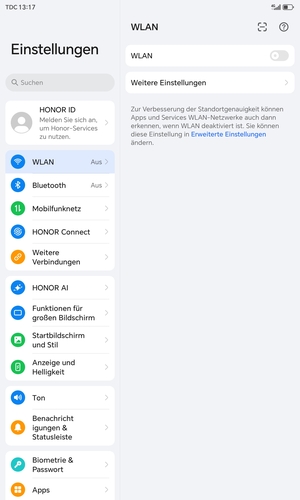 Wählen Sie WLAN