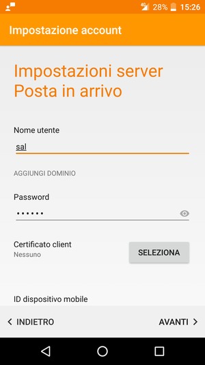 Inserisci Nome utente
